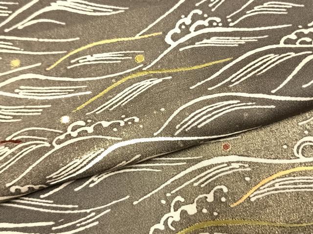 平和屋着物●訪問着　刺繍　立波文　金糸　金彩　正絹　逸品　AABL8323fy