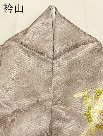 平和屋着物●訪問着　刺繍　草花文　金糸　金彩　正絹　逸品　AABL8329fy