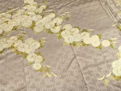 平和屋着物●訪問着　刺繍　草花文　金糸　金彩　正絹　逸品　AABL8329fy