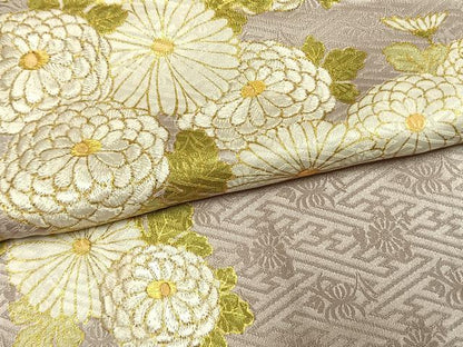 平和屋着物●訪問着　刺繍　草花文　金糸　金彩　正絹　逸品　AABL8329fy
