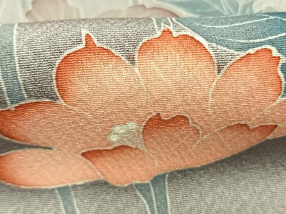 平和屋着物●訪問着　友禅　草花文　正絹　逸品　未使用　AABL8336fy