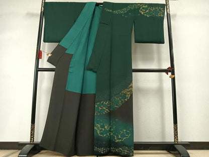 平和屋着物●訪問着　絞り　辻が花　暈し染め　金彩　正絹　逸品　AABL8337fy