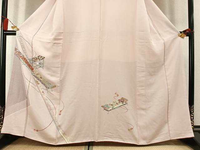 平和屋着物●訪問着　刺繍　風景花文　金銀彩　正絹　逸品　AABL8349fy