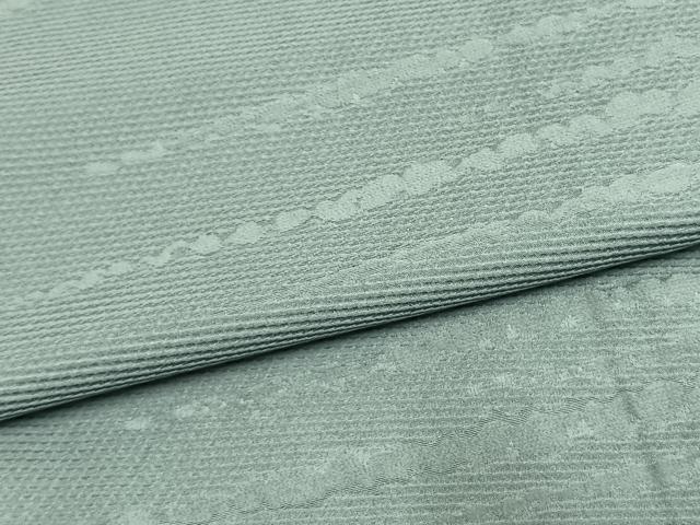 平和屋着物●上質な色無地　幾何学地紋　水浅葱色　正絹　逸品　AABL8362fy
