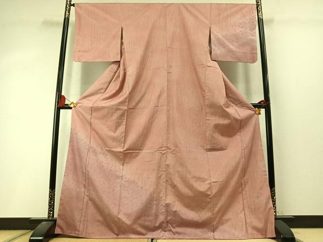平和屋着物●訪問着　本場染大島紬　絞り　杢目文　正絹　逸品　AABL8365fy