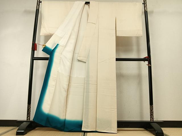 平和屋着物●上質な色無地　草花地紋　鳥の子色　正絹　逸品　AABL8367fy