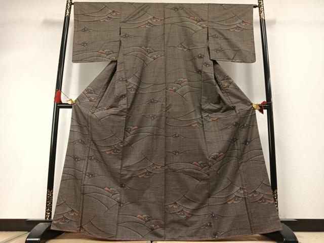 平和屋着物●本場大島紬　7マルキ　舞花文　正絹　逸品　未使用　AABL8383fy