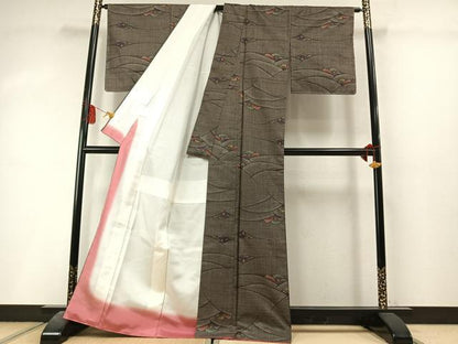平和屋着物●本場大島紬　7マルキ　舞花文　正絹　逸品　未使用　AABL8383fy