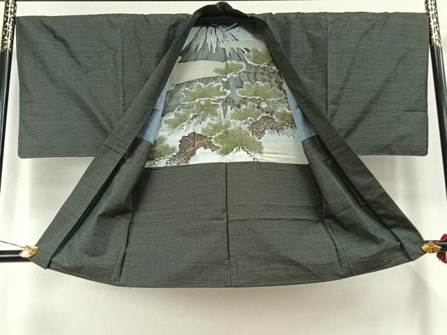 平和屋着物●男性　本場大島紬　アンサンブル　亀甲柄　正絹　逸品　AABL8417fy