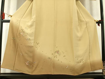 平和屋着物●訪問着　刺繍　草花文　暈し染め　金糸　金彩　正絹　逸品　AABL8418fy