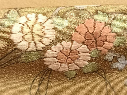 平和屋着物●訪問着　刺繍　草花文　暈し染め　金糸　金彩　正絹　逸品　AABL8418fy