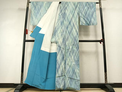 平和屋着物●上質な紬　霞文　正絹　逸品　未使用　AABL8419fy