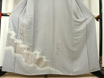 平和屋着物●中国三大刺繍　スワトウ刺繍　汕頭刺繍　訪問着　絞り　花鳥文　金銀彩　やまと誂製　正絹　逸品　AABL8431fy