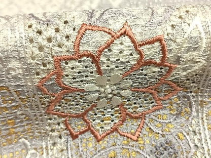 平和屋着物●中国三大刺繍　スワトウ刺繍　汕頭刺繍　訪問着　絞り　花鳥文　金銀彩　やまと誂製　正絹　逸品　AABL8431fy