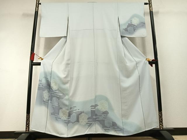 平和屋着物●中国三大刺繍　スワトウ刺繍　汕頭刺繍　総刺繍　訪問着　亀甲花文　暈し染め　正絹　逸品　AABL8439fy