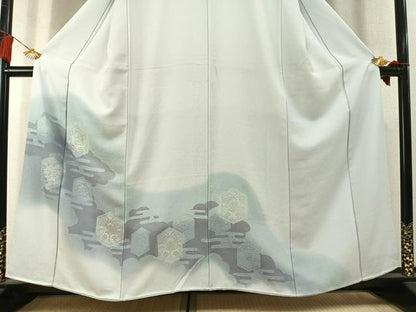 平和屋着物●中国三大刺繍　スワトウ刺繍　汕頭刺繍　総刺繍　訪問着　亀甲花文　暈し染め　正絹　逸品　AABL8439fy