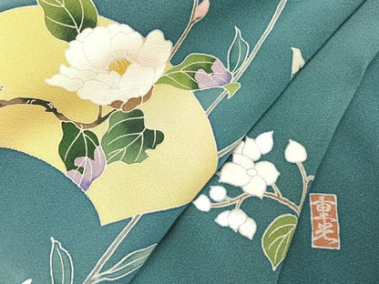 平和屋着物●訪問着　作家物　地紙花文　暈し染め　正絹　逸品　AABL8442fy