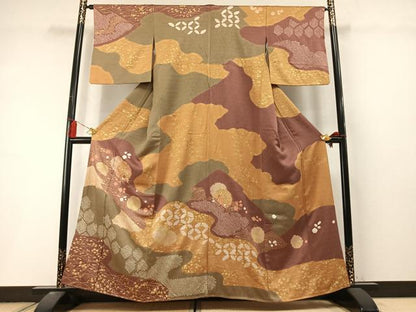 平和屋着物●創業460年・千總　訪問着　絞り　刺繍　草花文　金彩　松坂屋扱い　正絹　逸品　未使用　AABL8449fy