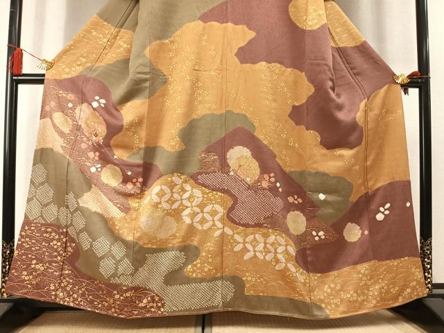平和屋着物●創業460年・千總　訪問着　絞り　刺繍　草花文　金彩　松坂屋扱い　正絹　逸品　未使用　AABL8449fy