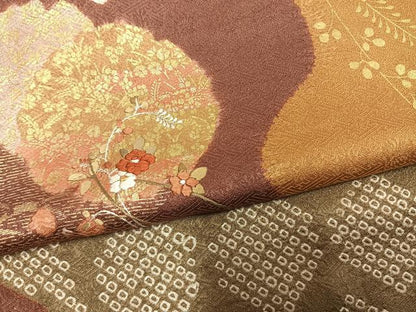 平和屋着物●創業460年・千總　訪問着　絞り　刺繍　草花文　金彩　松坂屋扱い　正絹　逸品　未使用　AABL8449fy