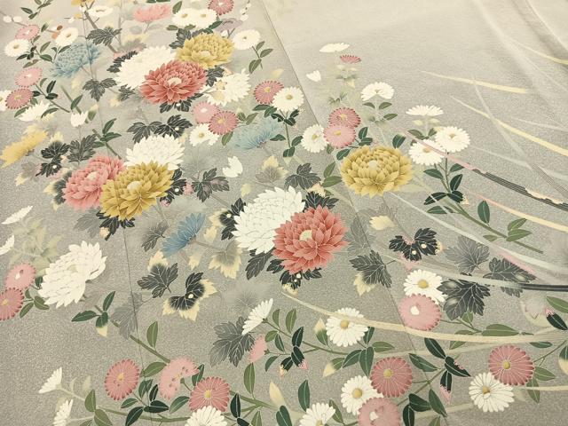 平和屋着物●訪問着　作家物　枝花文　暈し染め　正絹　逸品　AABL8450fy
