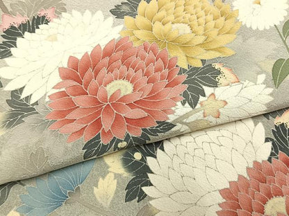 平和屋着物●訪問着　作家物　枝花文　暈し染め　正絹　逸品　AABL8450fy