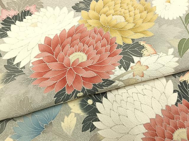 平和屋着物●訪問着　作家物　枝花文　暈し染め　正絹　逸品　AABL8450fy
