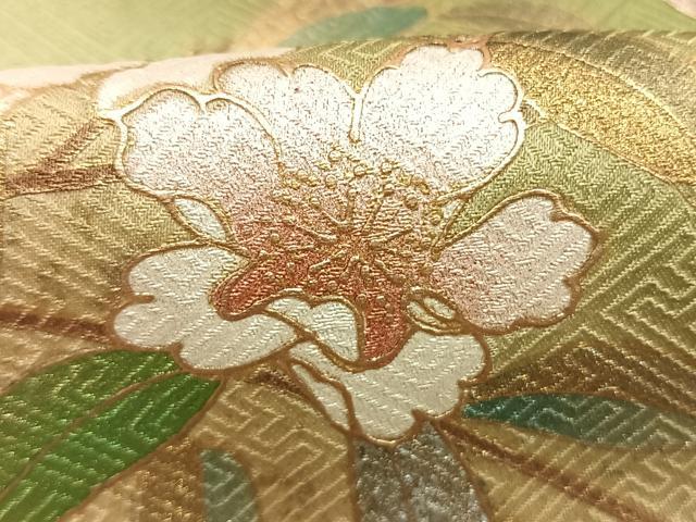 平和屋着物●訪問着　枝花文　暈し染め　金銀彩　正絹　逸品　AABL8454fy