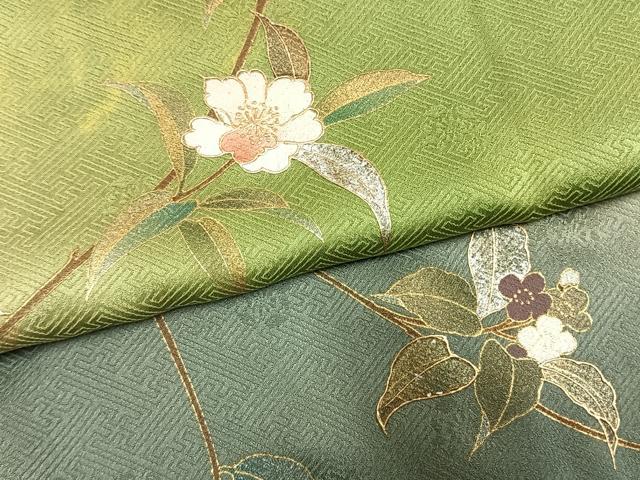平和屋着物●訪問着　枝花文　暈し染め　金銀彩　正絹　逸品　AABL8454fy