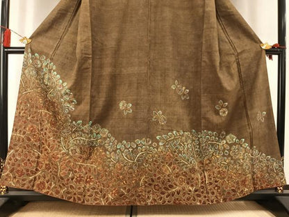 平和屋着物●訪問着　紬地　辻が花　正絹　逸品　AABL8456fy