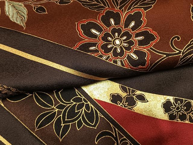 平和屋着物●豪華振袖　刺繍　熨斗花文　金糸　金彩　正絹　逸品　AABL8458fy