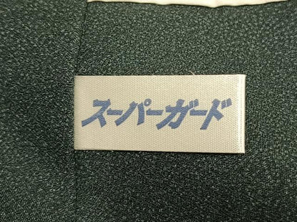 平和屋着物●お召　天目織　草花文　正絹　逸品　AABL8460fy