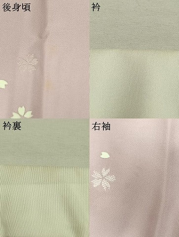 平和屋着物●振袖用長襦袢　無双仕立て　舞桜文　正絹　逸品　AABL8464fy