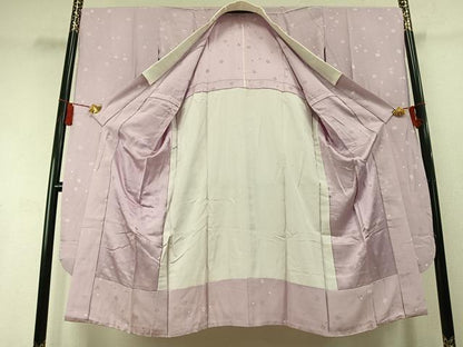 平和屋着物●振袖用長襦袢　無双仕立て　舞桜文　正絹　逸品　AABL8464fy