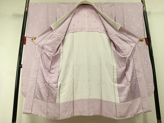 平和屋着物●振袖用長襦袢　無双仕立て　舞桜文　正絹　逸品　AABL8464fy