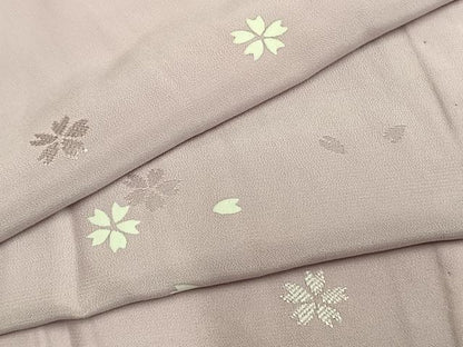 平和屋着物●振袖用長襦袢　無双仕立て　舞桜文　正絹　逸品　AABL8464fy