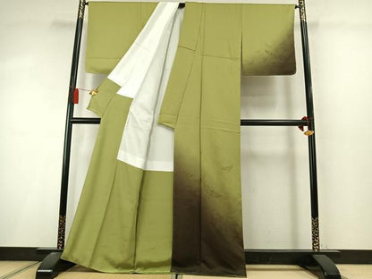平和屋着物●染色作家　斉藤三才　訪問着　飛鳥地紋　暈し染め　正絹　逸品　未使用　AABL8469fy