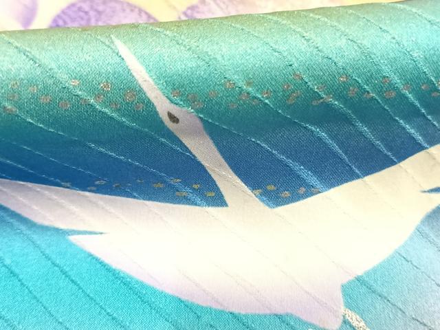 平和屋着物●写真家・秋山庄太郎　振袖　飛鳥文　暈し染め　金銀彩　仮絵羽　正絹　逸品　未使用　AABL8471fy