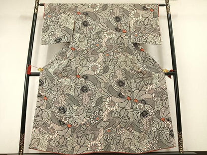 平和屋着物●上質な小紋　舞花文　金彩　正絹　逸品　AABL8473fy