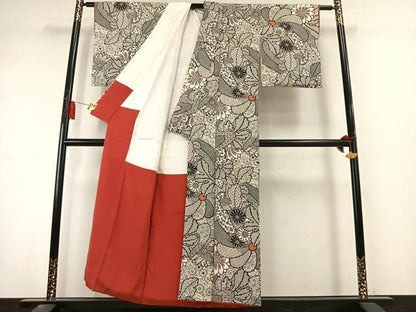 平和屋着物●上質な小紋　舞花文　金彩　正絹　逸品　AABL8473fy