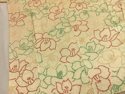 平和屋着物●上質な小紋　総絞り　花尽くし　正絹　逸品　AABL8480fy