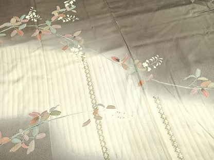 平和屋着物●訪問着　枝花文　暈し染め　金銀彩　正絹　逸品　AABL8482fy