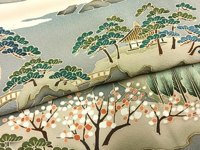 平和屋着物●豪華黒留袖　作家物　風景文　暈し染め　正絹　逸品　未使用　AABL8483fy