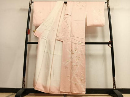 平和屋着物●創業460年・千總　訪問着　絞り　松　枝梅文　金彩　正絹　逸品　AABL8487fy