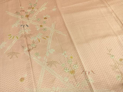 平和屋着物●創業460年・千總　訪問着　絞り　松　枝梅文　金彩　正絹　逸品　AABL8487fy