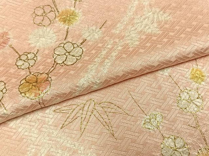 平和屋着物●創業460年・千總　訪問着　絞り　松　枝梅文　金彩　正絹　逸品　AABL8487fy