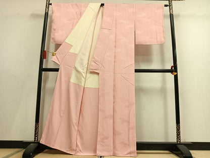 平和屋着物●上質な色無地　舞花地紋　虹色　正絹　逸品　未使用　AABL8492fy