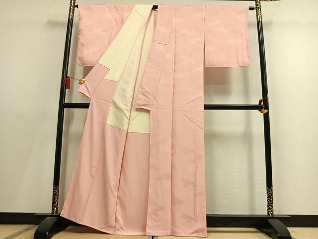 平和屋着物●上質な色無地　舞花地紋　虹色　正絹　逸品　未使用　AABL8492fy
