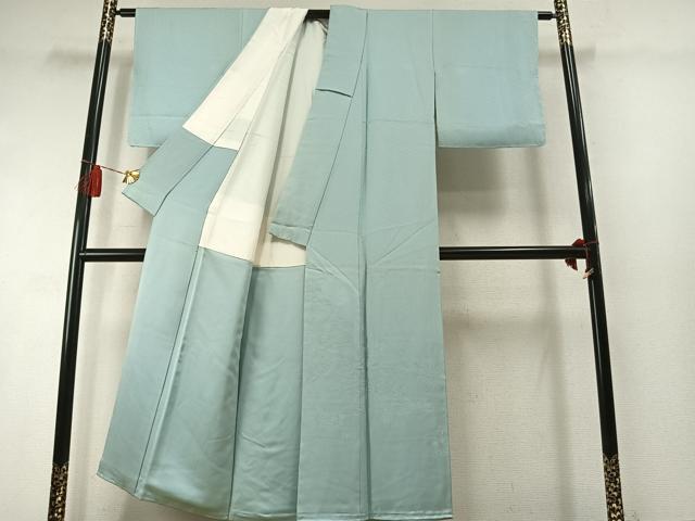 平和屋着物●豪華色留袖　総刺繍　風景花地紋　白藍色　正絹　逸品　AABL8499fy