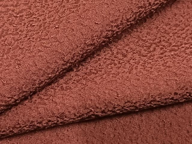 平和屋着物●上質な色無地　霞地紋　小豆色　正絹　逸品　未使用　AABL8500fy